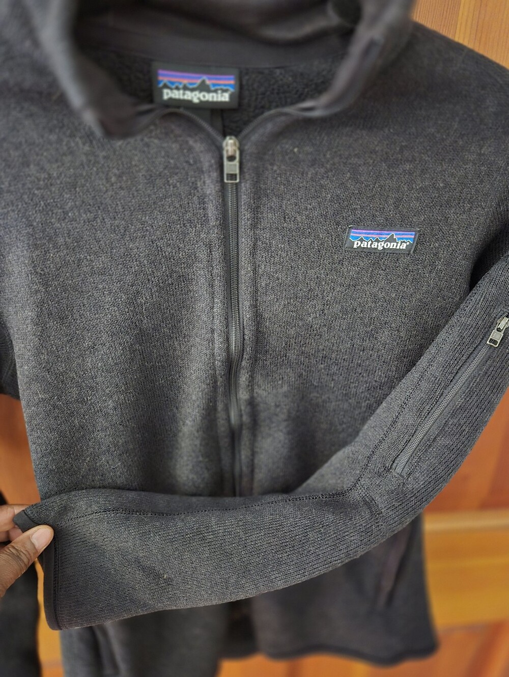 Patagonia Dark Charcoal Full-Zip Lightweight Jacket
